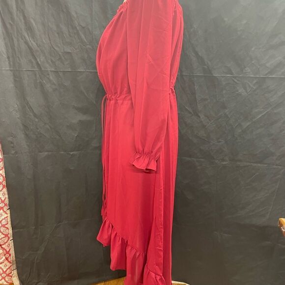 Maroon ruffle dress - Picture 6 of 10